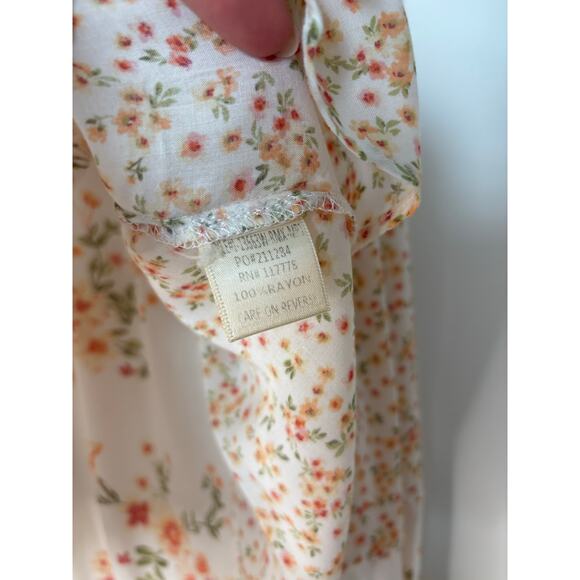 Lovestitch Floral Button Down Blouse 100% Rayon Boho Top Women’s Size Large - Picture 8 of 9
